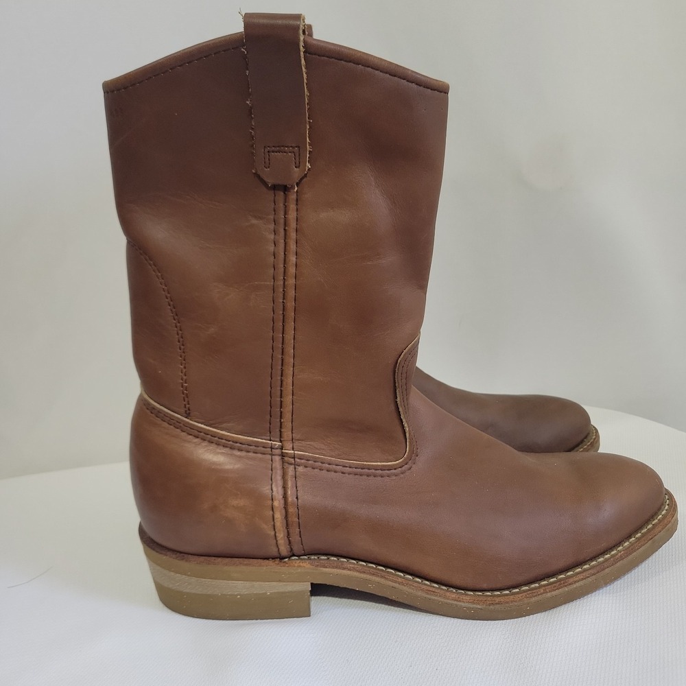 Vtg Red Wing 1155 Pecos Brown Leather Made In USA Nailseat Men's Work Boots 11 B